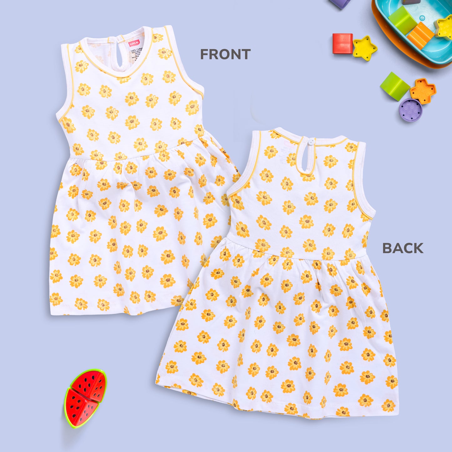 Baby Girl 100% Cotton Sleeveless Girls Frock Pack Of 3