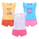 Baby Girls 100% Cotton Sleeveless Girls Top & Shorts Sets Pack Of 3