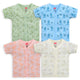 Baby Boys & Baby Girls Pack Of 4 Half Sleeve Jhabla, 100% Cotton