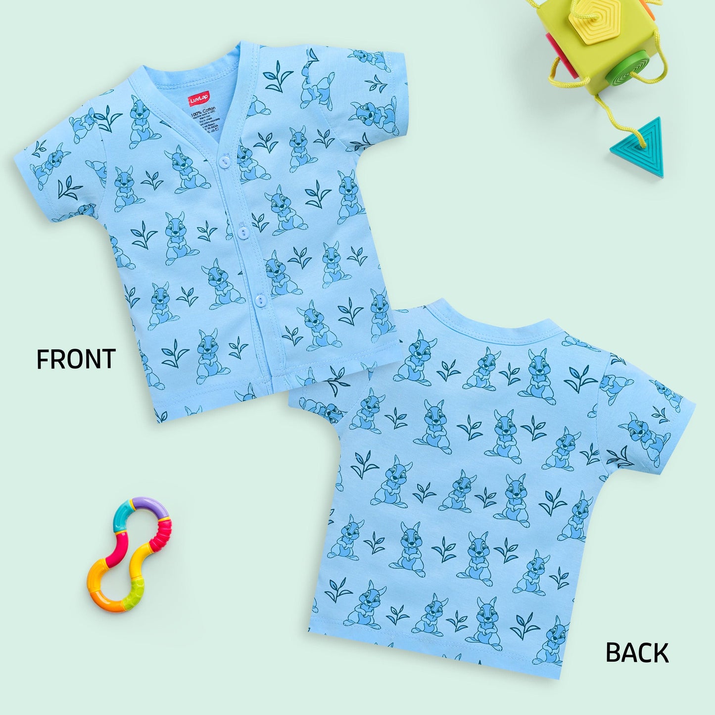 Baby Boys & Baby Girls Pack Of 4 Half Sleeve Jhabla, 100% Cotton