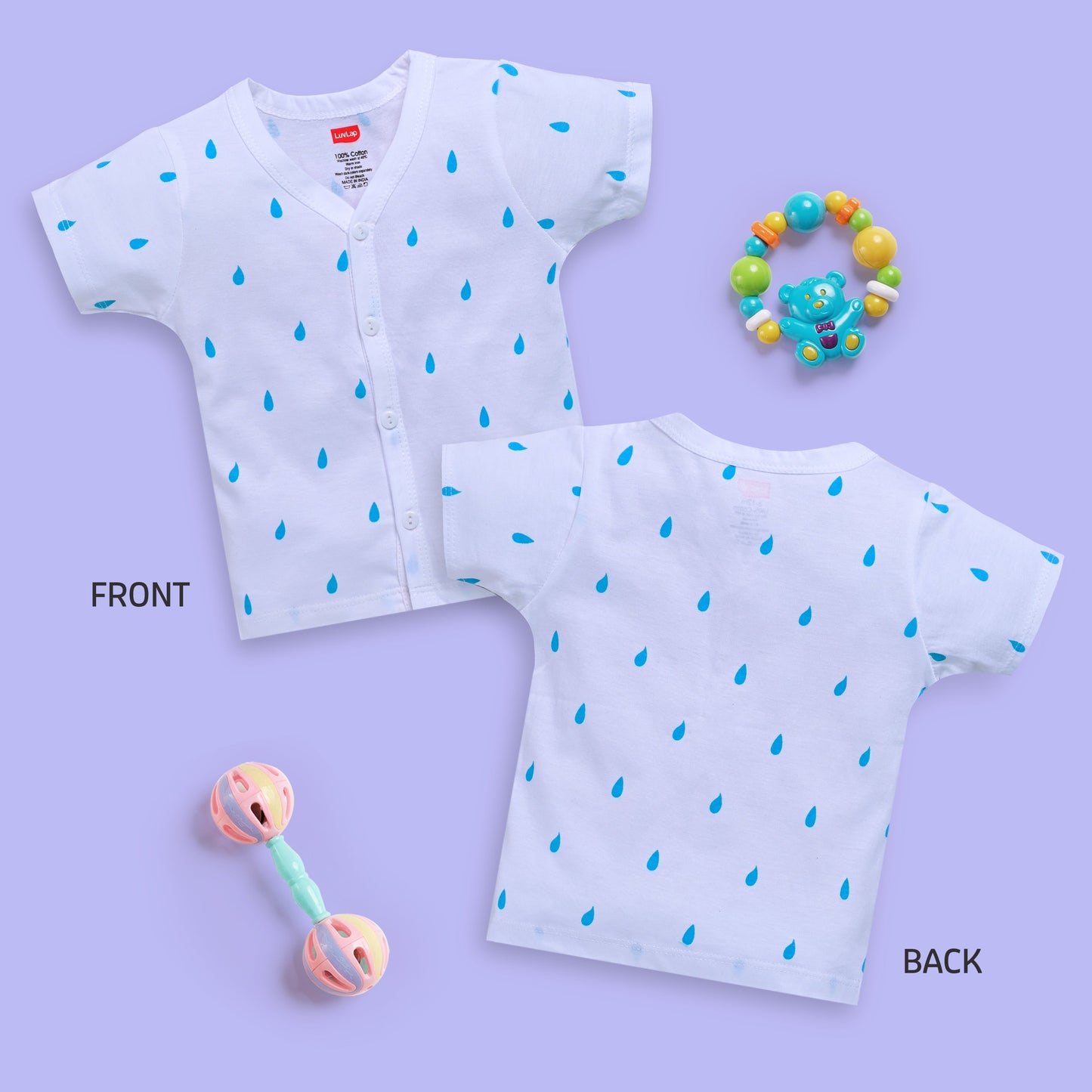 Baby Boys & Baby Girls Pack Of 4 Half Sleeve Jhabla, 100% Cotton