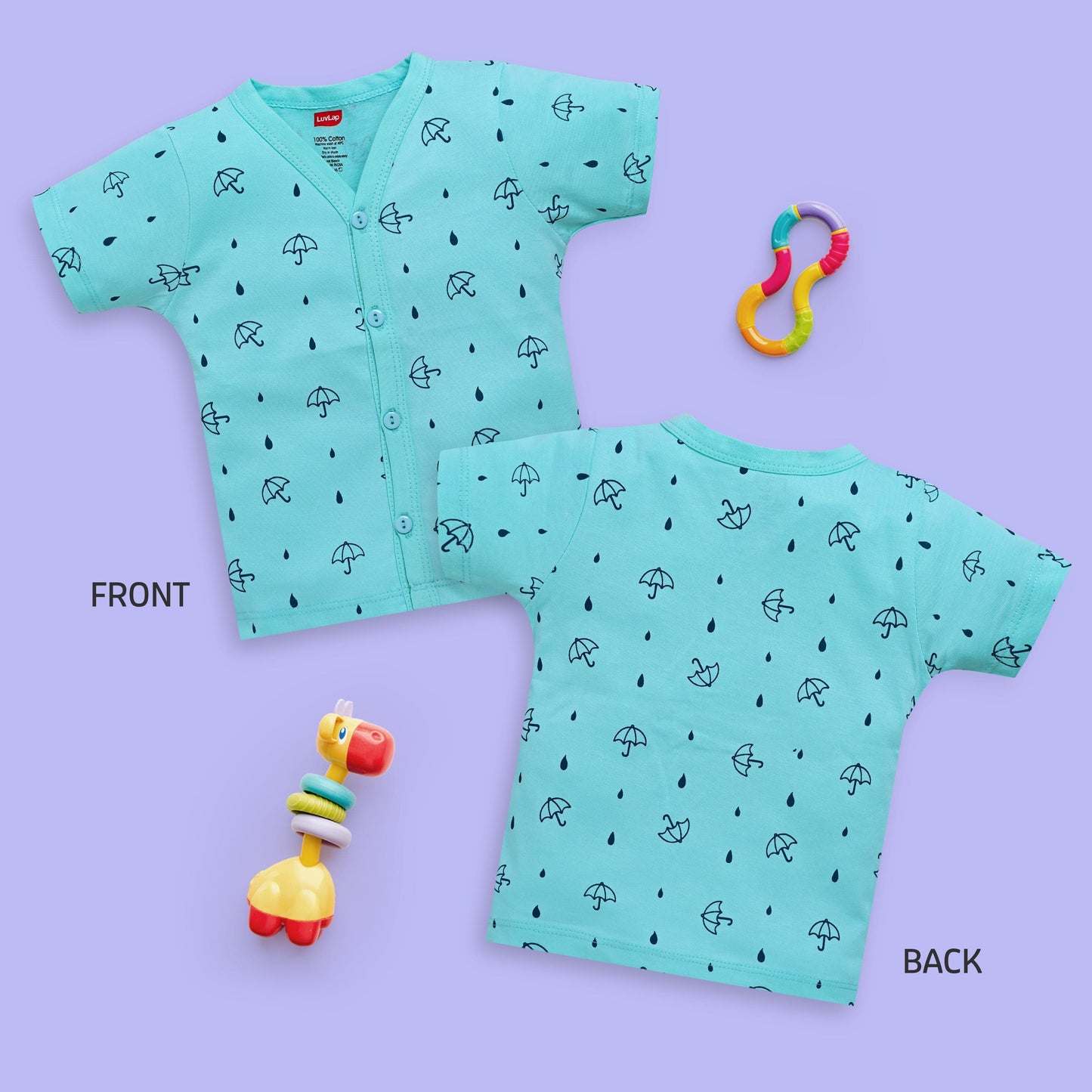 Baby Boys & Baby Girls Pack Of 4 Half Sleeve Jhabla, 100% Cotton