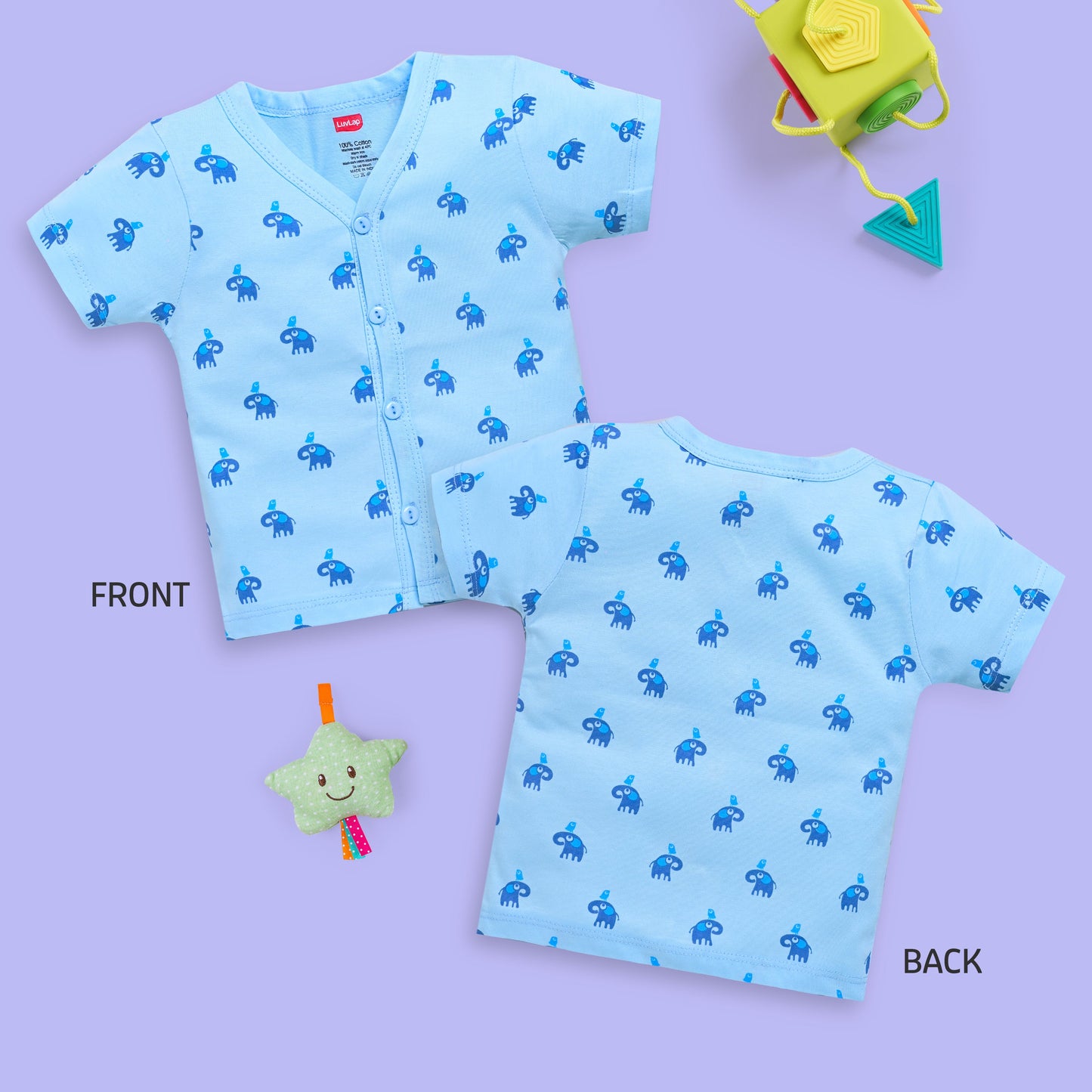 Baby Boys & Baby Girls Pack Of 4 Half Sleeve Jhabla, 100% Cotton
