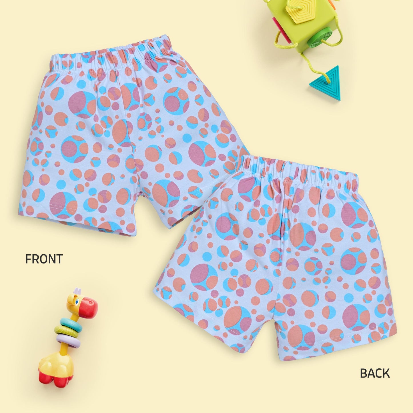 Baby Boys & Baby Girls Pack Of 5 Regular Shorts 100% Cotton