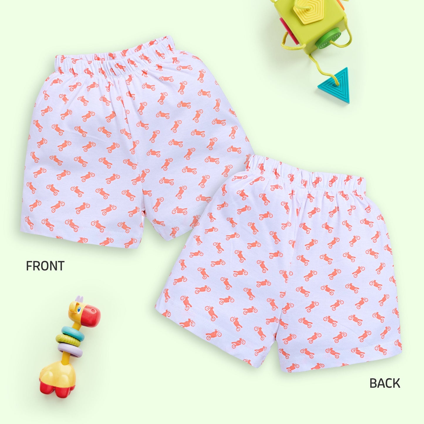 Baby Boys & Baby Girls Pack Of 5 Regular Shorts 100% Cotton