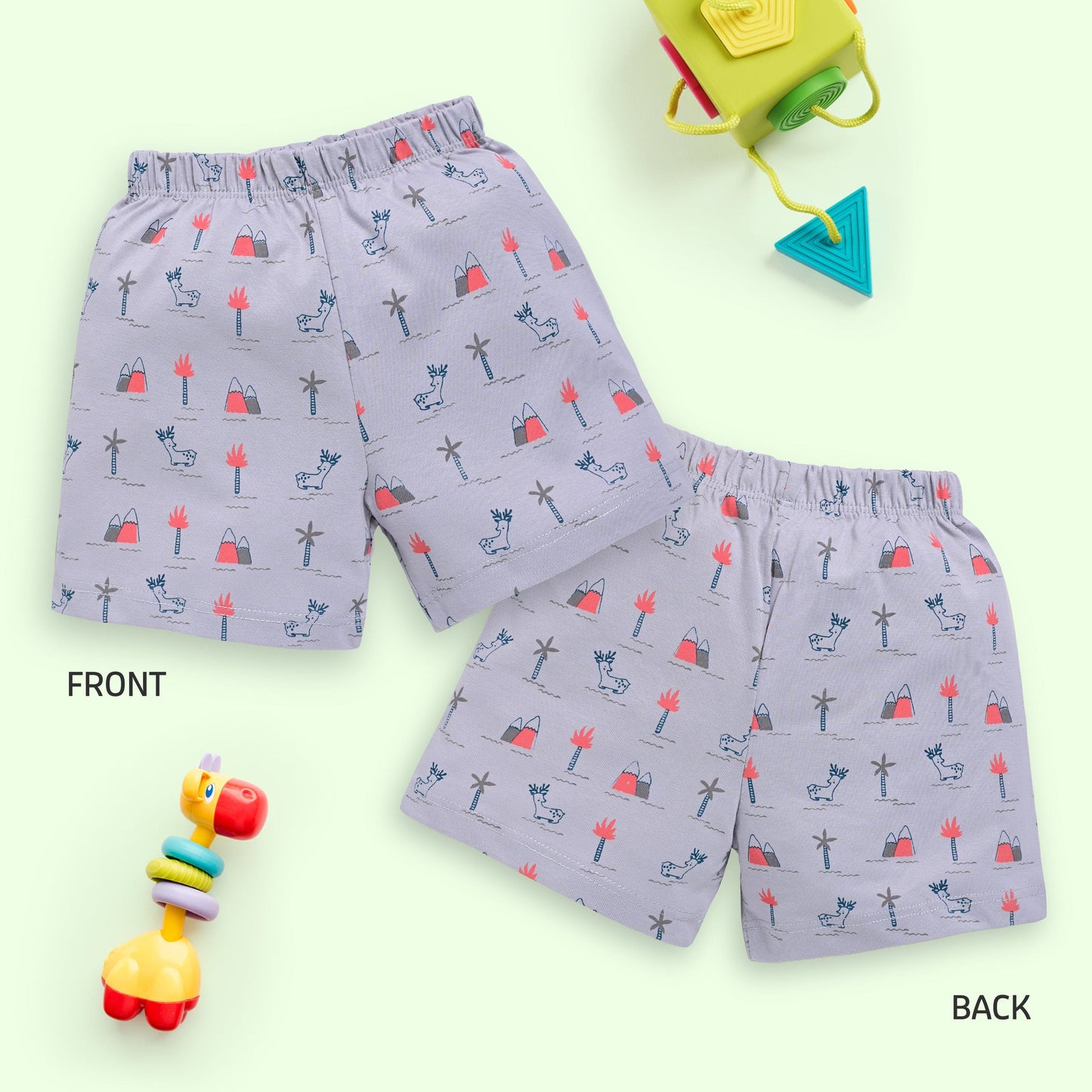 Baby Boys & Baby Girls Pack Of 5 Regular Shorts 100% Cotton