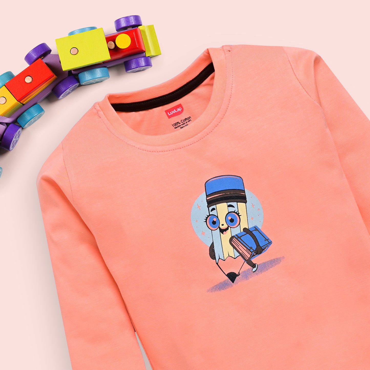 Baby Boys 100% Cotton Full Sleeve Boys T-Shirt & Pyjama Sets Pack Of 3, Mango, Sweet Peach & White