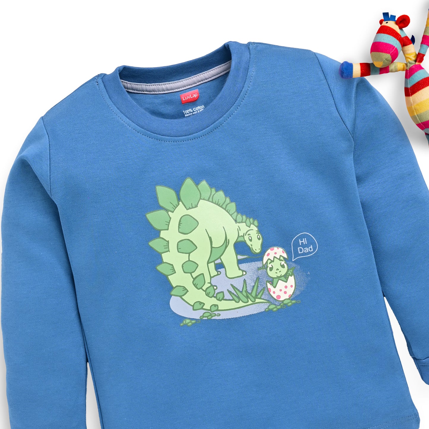 Baby Boys Regular Fit 100% Cotton Full Sleeves Boys T-Shirts Sets Pack Of 4, Mango, White, Provincial Blue & Baltic Sea