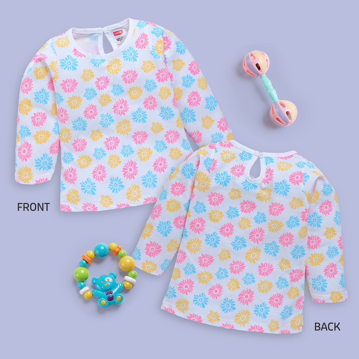 Baby Girls Pack Of 4 Full Sleeve Top 100% Cotton