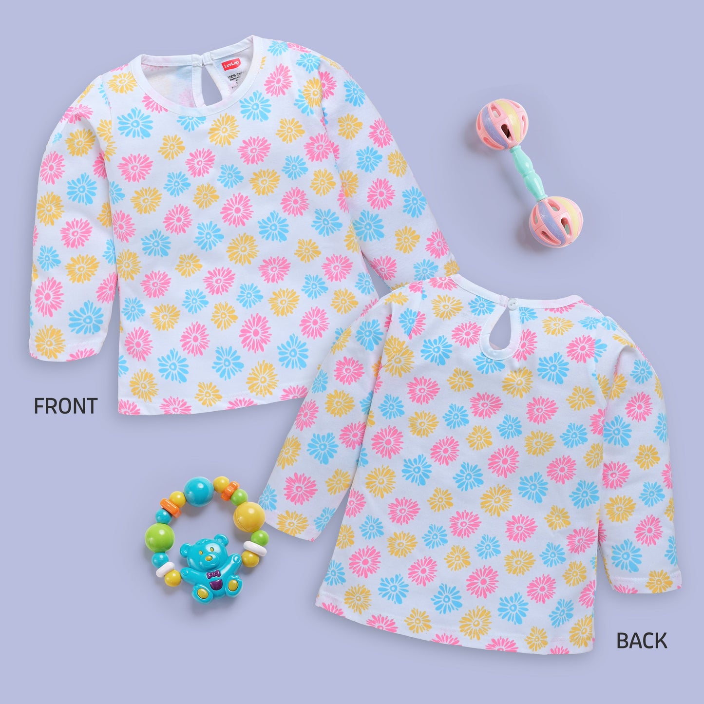 Baby Girls Pack Of 4 Full Sleeve Top 100% Cotton