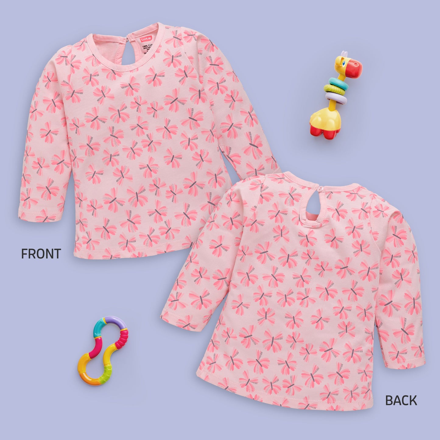 Baby Girls Pack Of 4 Full Sleeve Top 100% Cotton