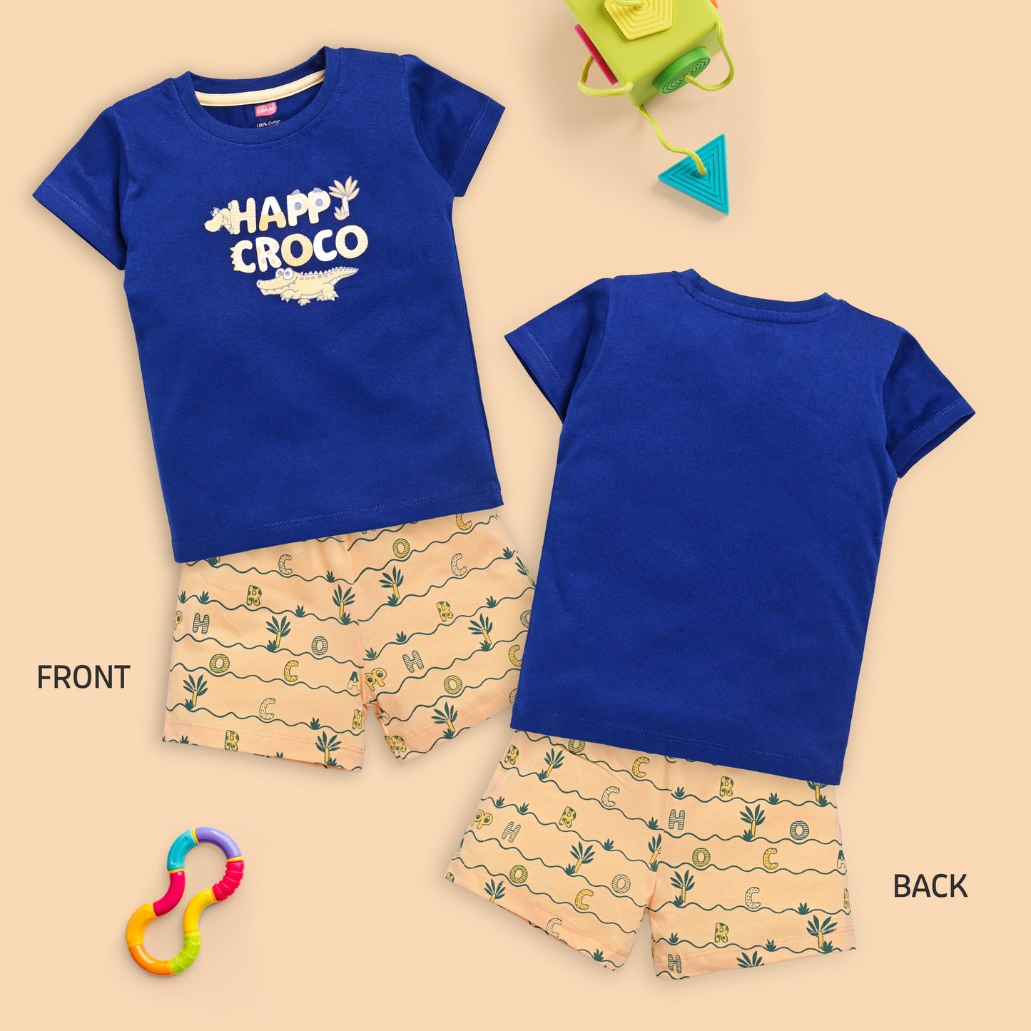 Baby Boys Regular Fit 100% Cotton Half Sleeves Boys T-Shirts and & Shorts Sets Pack Of 3, Pink Rose, Navy & Lime Green