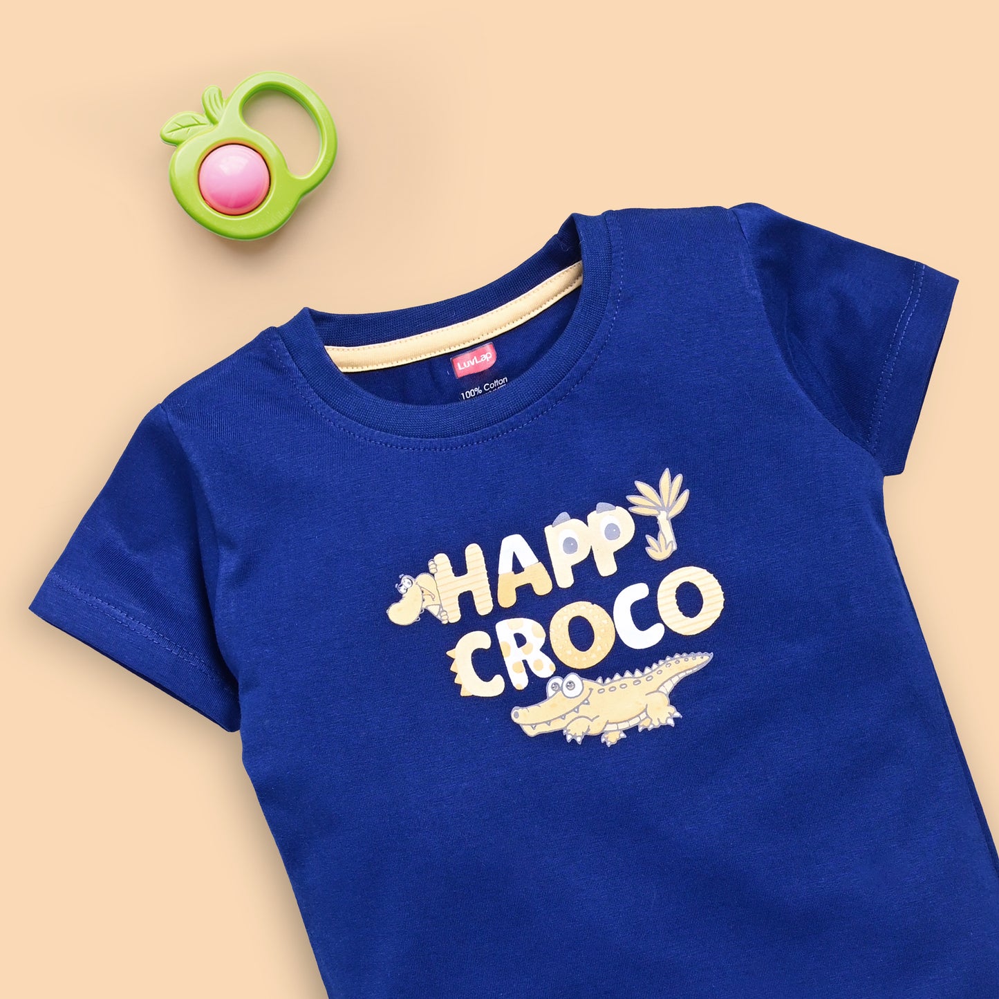 Baby Boys Regular Fit 100% Cotton Half Sleeves Boys T-Shirts and & Shorts Sets Pack Of 3, Pink Rose, Navy & Lime Green