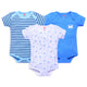 Baby Boys and Girls 100% Cotton Half Sleeve Romper/Bodysuit Pack Of 3, White, Supra & Little Boy Blue