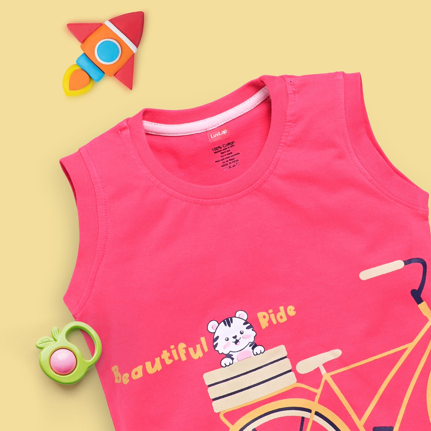 Baby Boys 100% Cotton Sleeveless Boys Tank Top & Shorts Sets Pack Of 3, Coral Red, Aqua Green & White