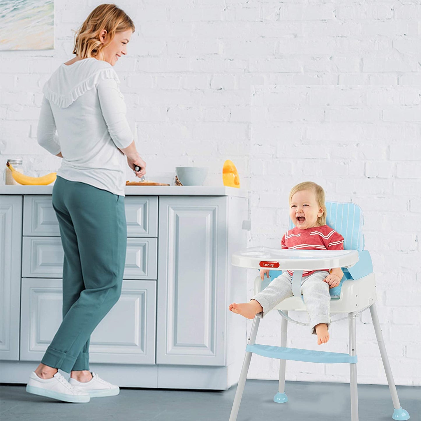 4-In-1 Baby High Chair, Blue