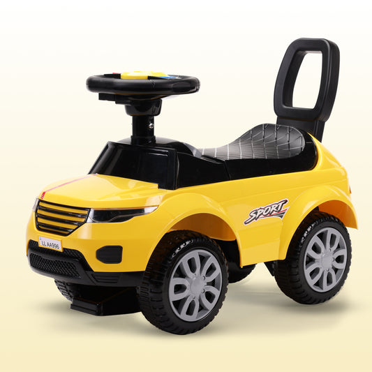 Starlight Ride on & Car for Kids with Music & Horn Steering, Push Car for Baby with Backrest, Safety Guard, Under Seat Storage & Big Wheels, Ride on for Kids 1 to 3 Years Upto 25 Kgs (Yellow)