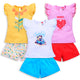 Baby Girls Regular Fit 100% Cotton Half Sleeves Girls Top CoSets Pack Of 3, White, Baby Pink & Sunflower
