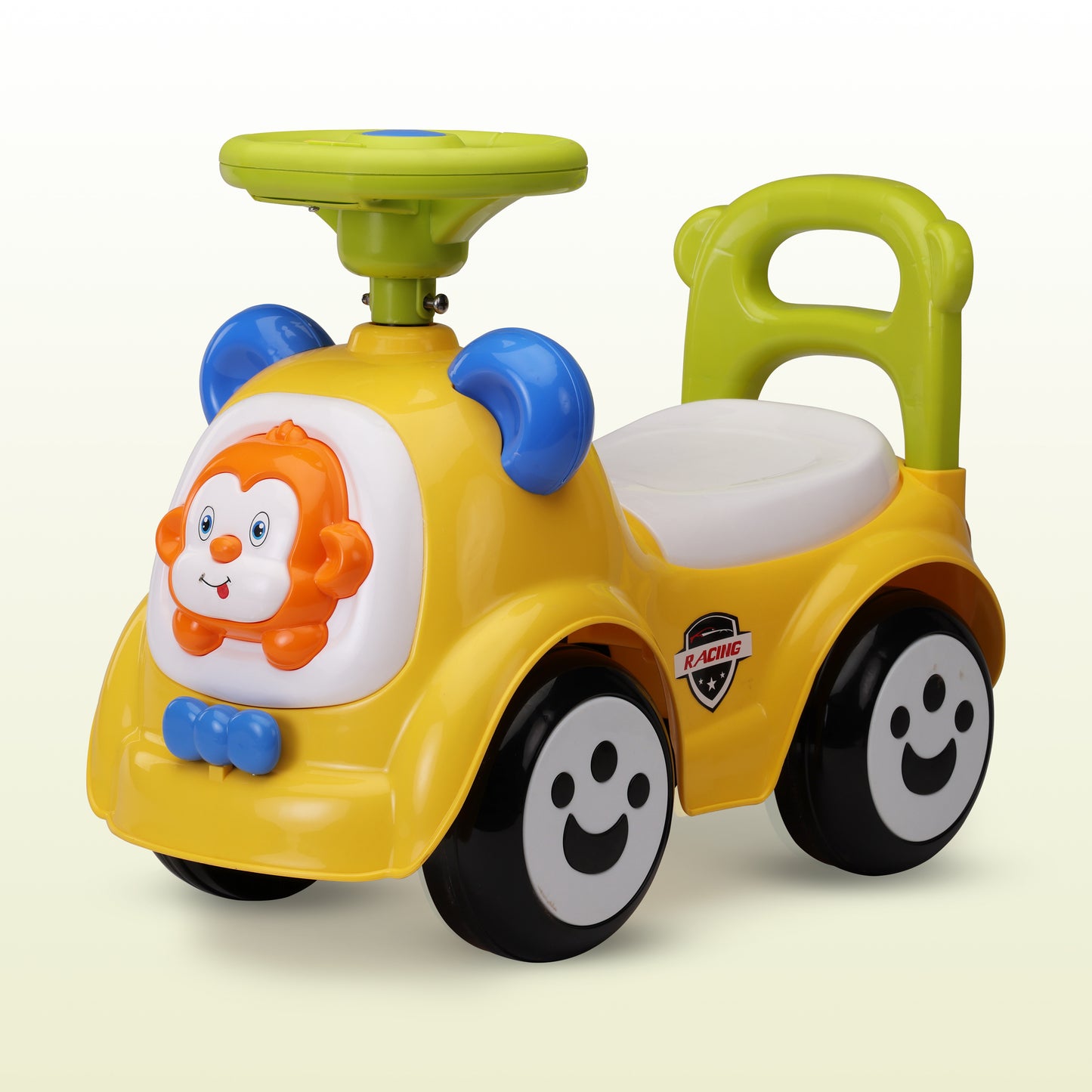 Sunny Ride on & Car for Kids with Music & Horn Steering, Push Car for Baby with Backrest, Safety Guard, Under Seat Storage & Big Wheels, Ride on for Kids 1 to 3 Years Upto 25 Kgs (Yellow)