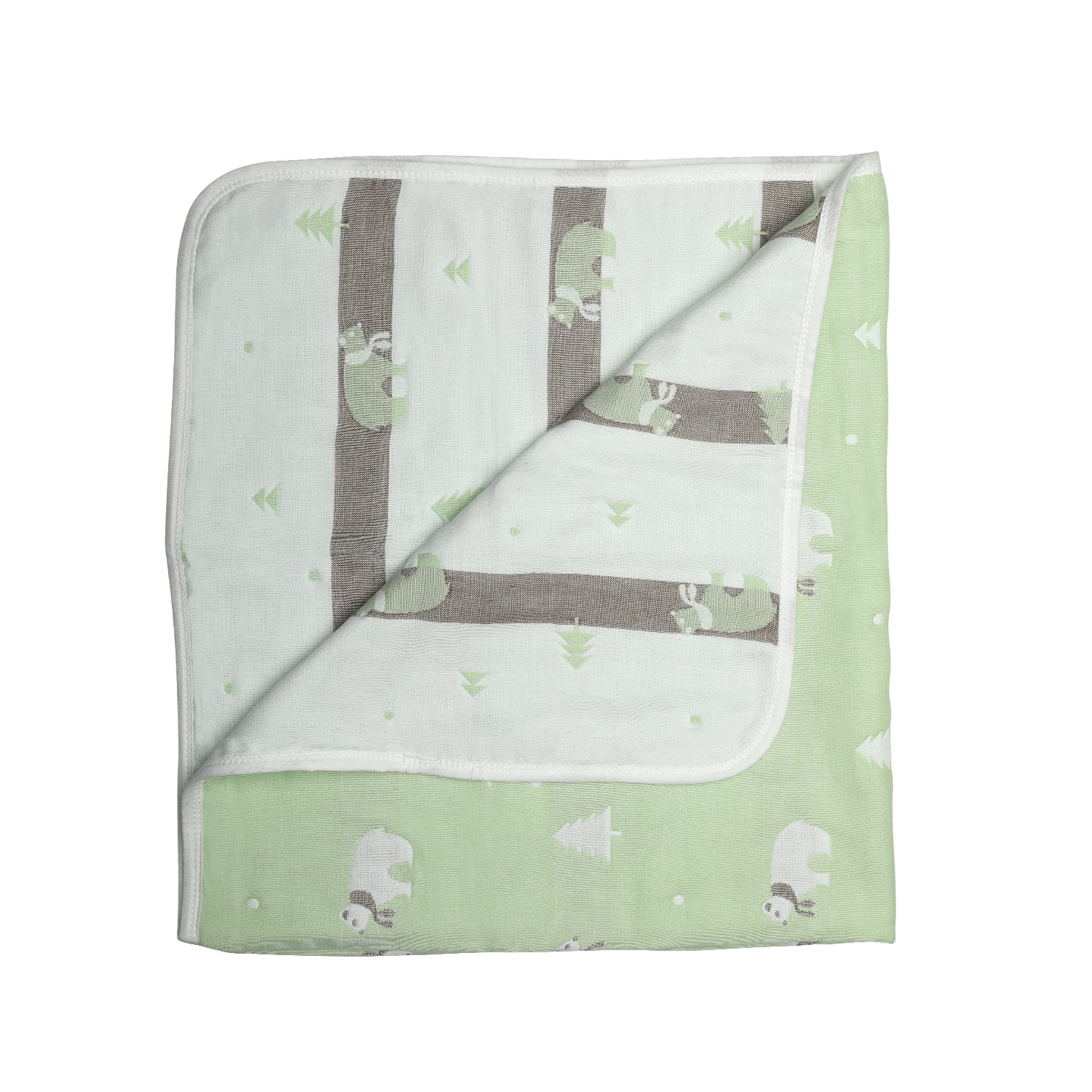 Buy Baby Cotton Quilts cum Wrappers Green Bear Online Luvlap Store