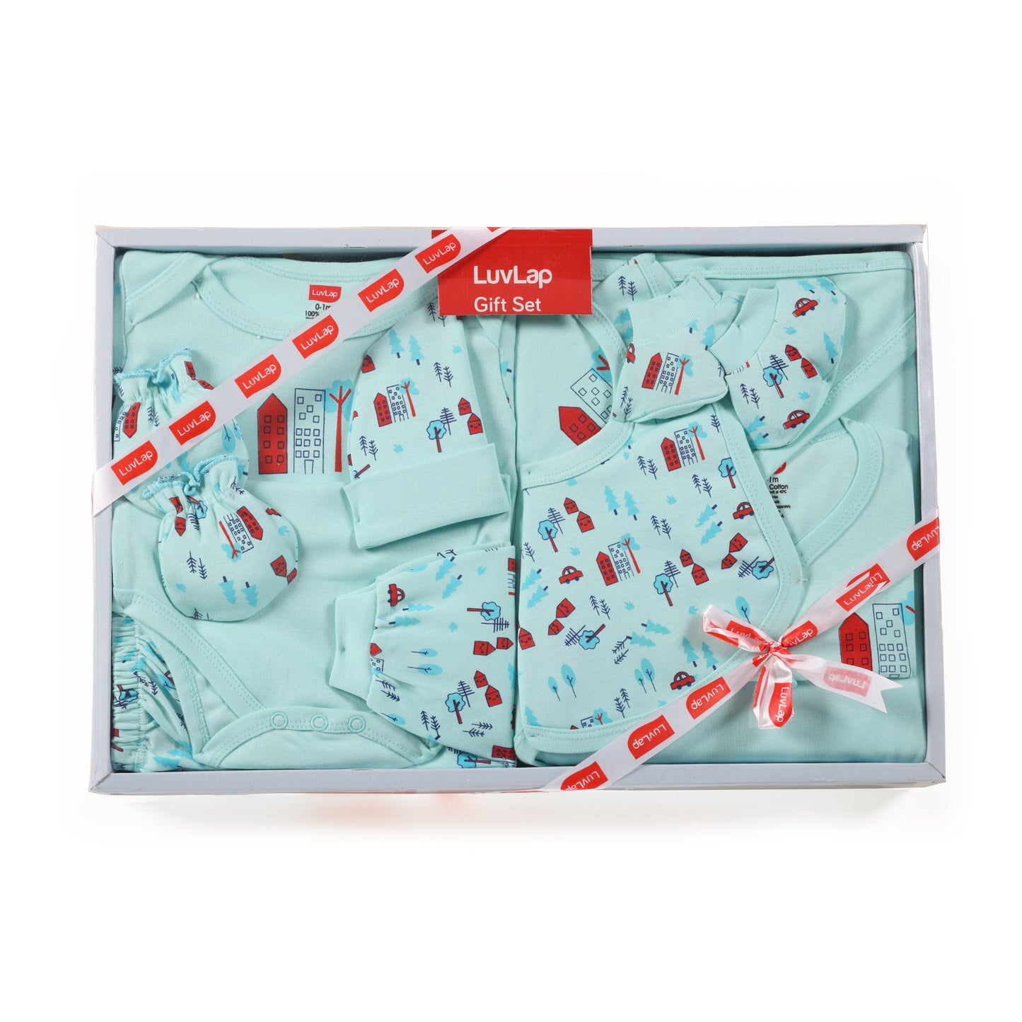 Newborn Baby Garment Gift Set, Pack Of 8, Pastel Green