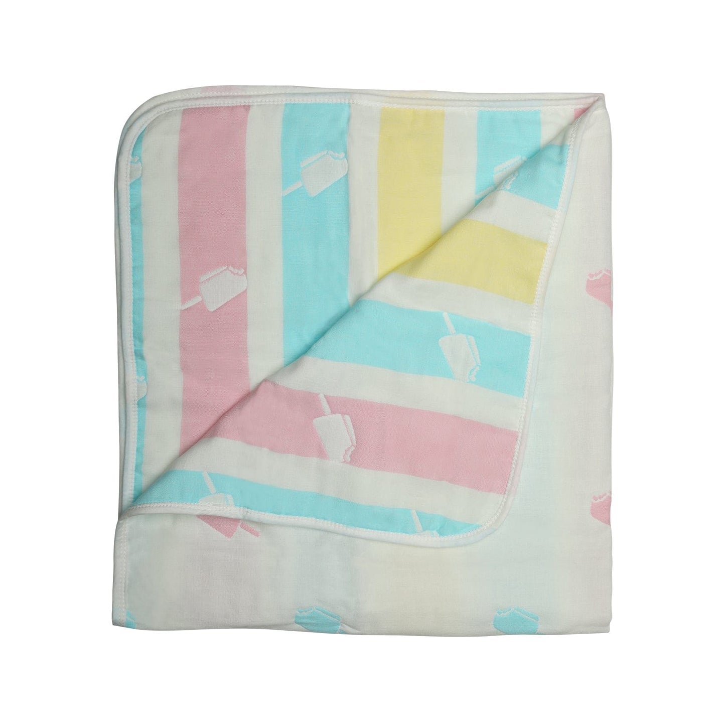 Baby Cotton Quilts Cum Wrappers, White Ice Cream