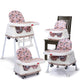 High Chair for Baby/Kids, Toddler Feeding Booster Seat with Wheels, 3 Height adjustments, With Cushion, 6 month to 3 years, Portable (Pink)