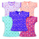 Baby Girls Regular Fit 100% Cotton Half Sleeves Girls Top Pack Of 5, White, Burgundy, Peach, Purple Opulence & Lt. Pastel Green
