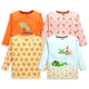 Baby Boys Regular Fit 100% Cotton Full Sleeves Boys T-Shirts Sets Pack Of 4, Mint, Light Peach, Mango & Papaya