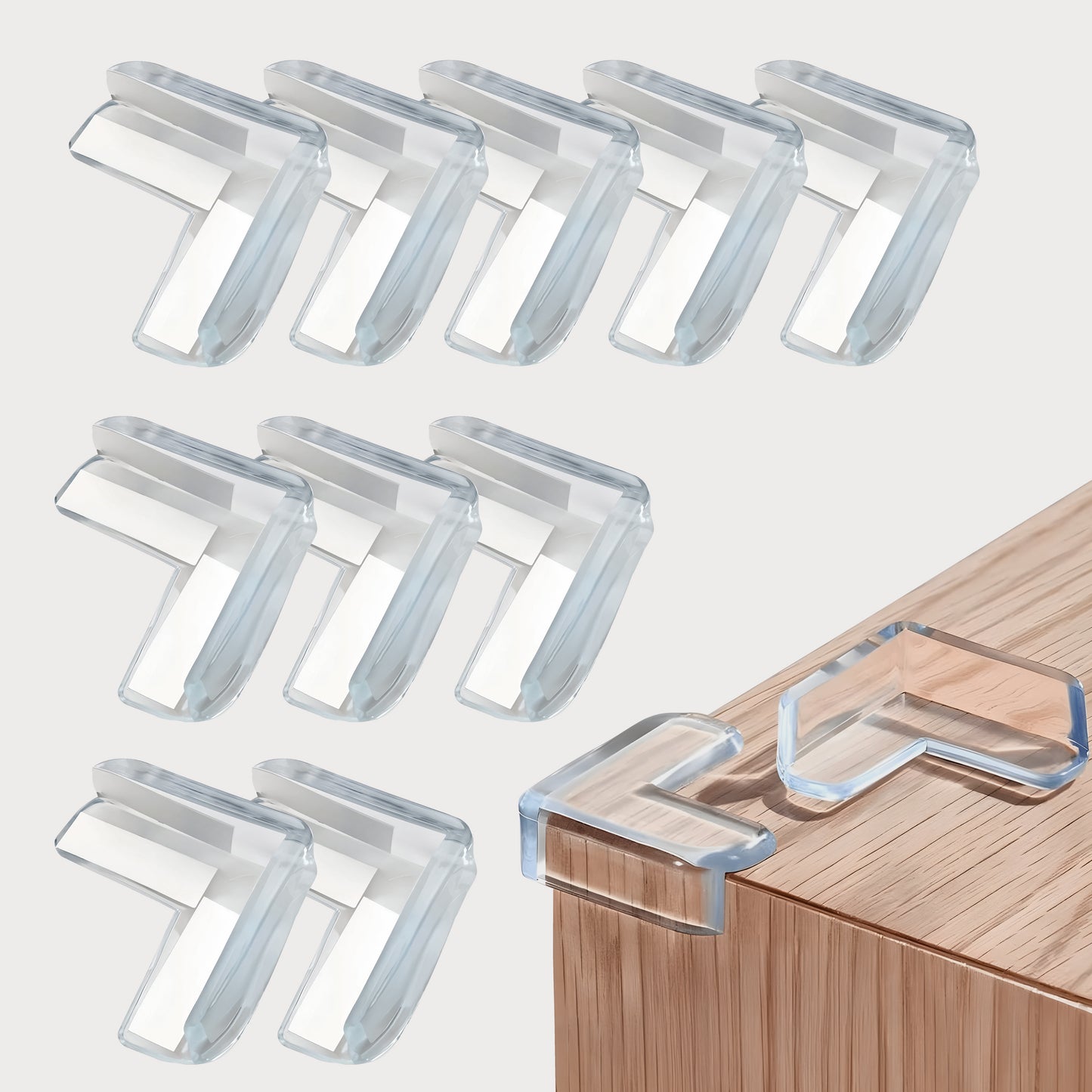 Luvlap Furniture Corner Guard for Baby Safety, 10 Pcs, Pre-Taped 3M Adhesive, Baby Silicon Corner Protector, Baby Proofing Edge Guards for Furniture, Non Toxic, BPA Free, Transparent