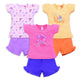 Baby Girls Regular Fit 100% Cotton Half Sleeves Girls Top CoSets Pack Of 3, Morning Glory, Mango & Lilac Snow
