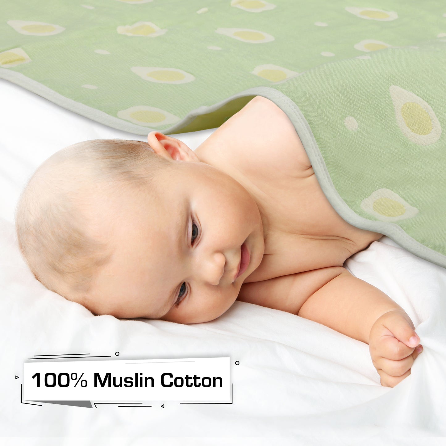 Baby Cotton Quilts Cum Wrappers, Green Egg