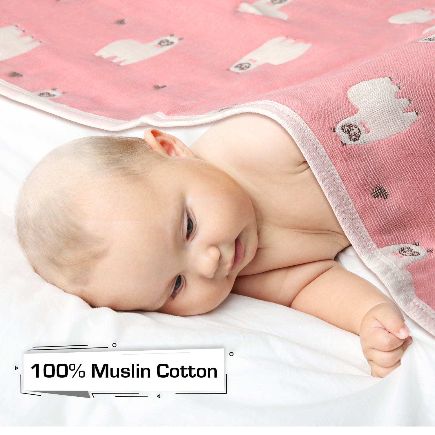 Buy Baby Cotton Quilts cum Wrappers, Pink Sheep Online – Luvlap Store