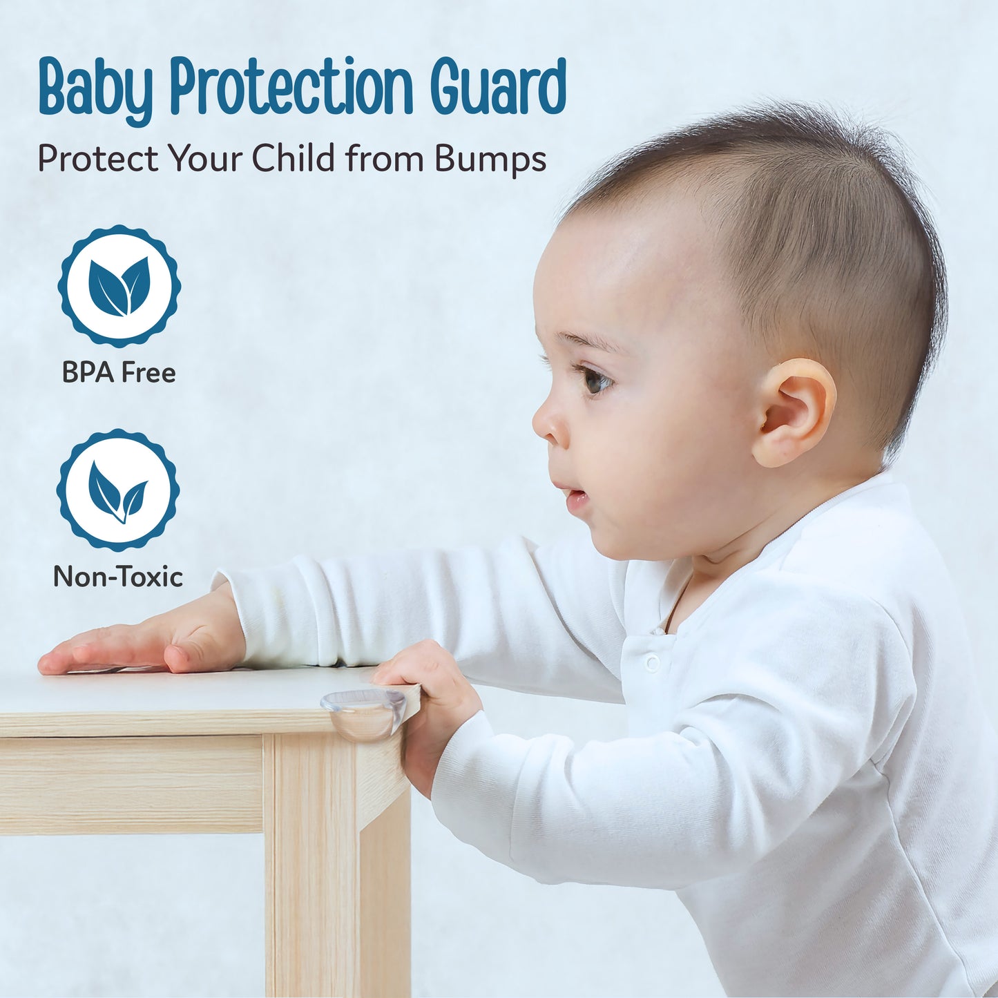 Luvlap Furniture Corner Guard for Baby Safety, 10 Pcs, Pre-Taped 3M Adhesive, Baby Silicon Corner Protector, Baby Proofing Edge Guards for Furniture, Non Toxic, BPA Free, Transparent, Round