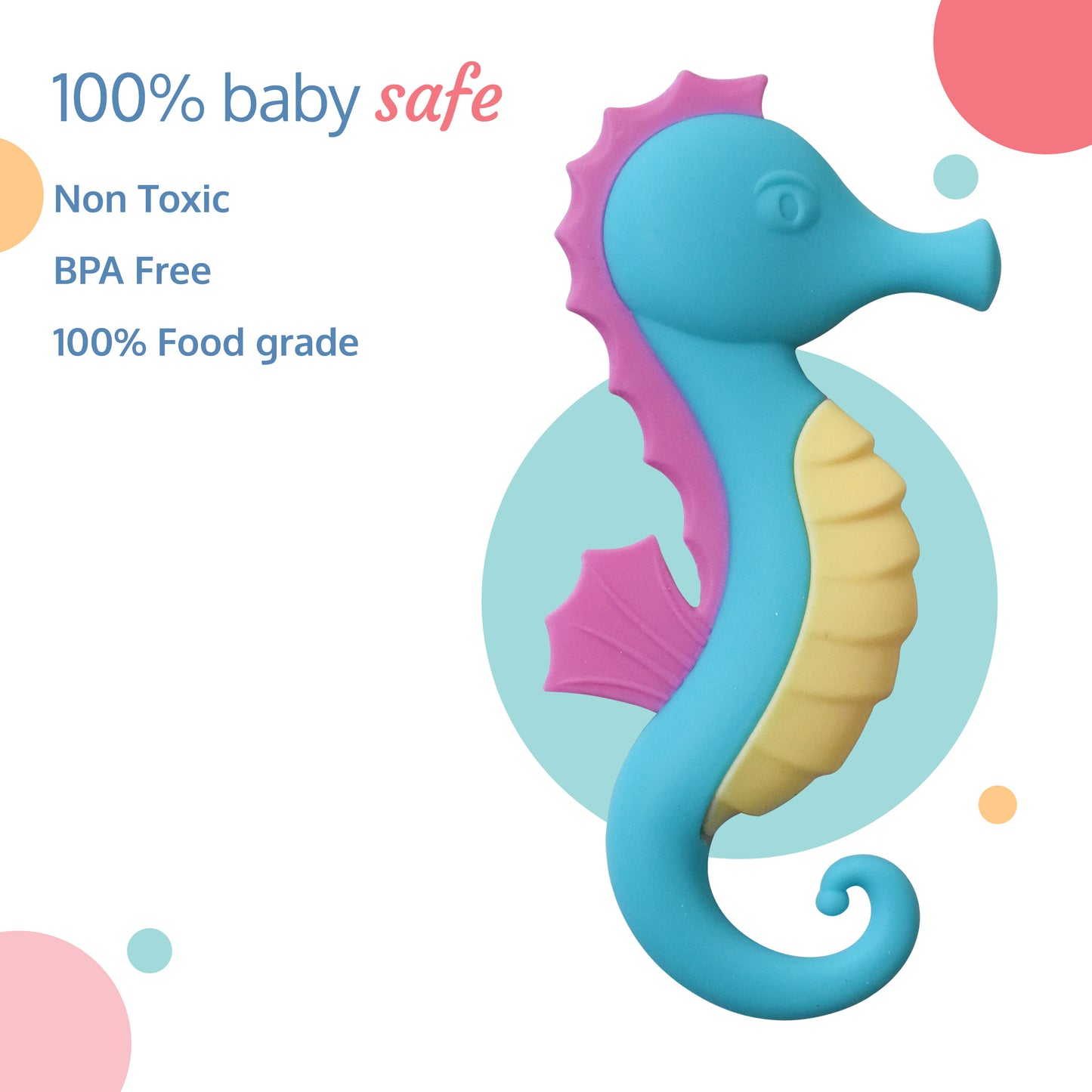Sea Horse Baby Teether Multicolor