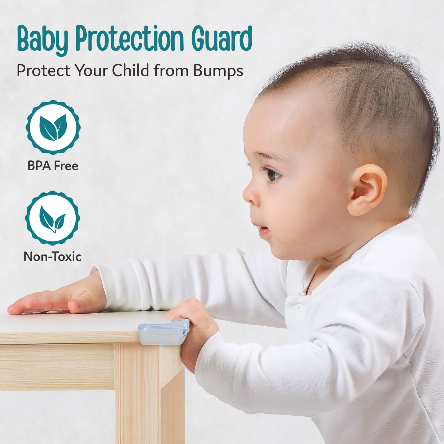 Luvlap Furniture Corner Guard for Baby Safety, 10 Pcs, Pre-Taped 3M Adhesive, Baby Silicon Corner Protector, Baby Proofing Edge Guards for Furniture, Non Toxic, BPA Free, Transparent