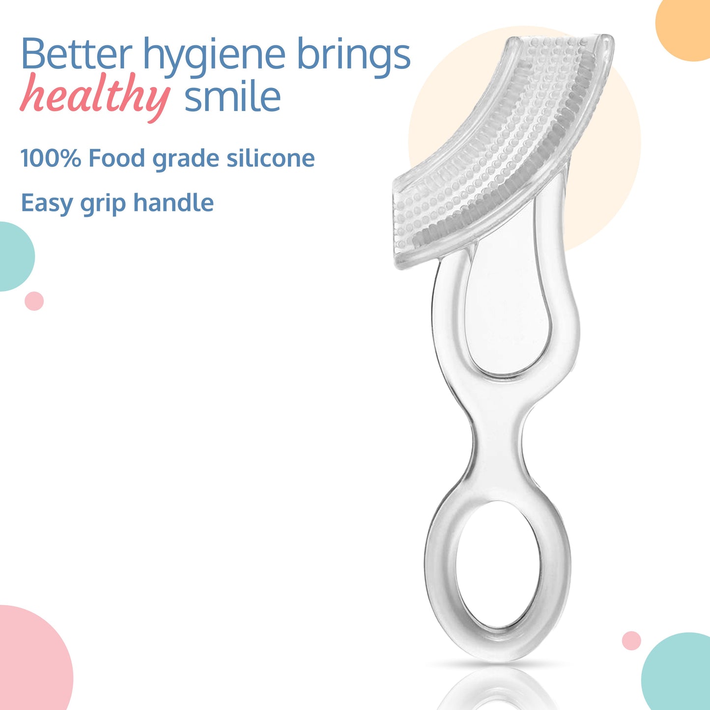 Baby Silicone Gum Cleaner & Toothbrush, 3M+, transparent