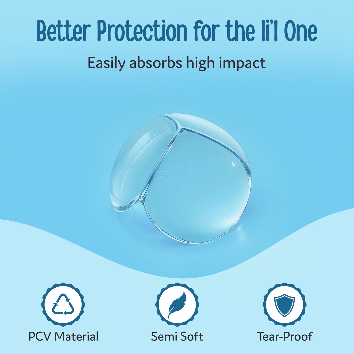 Luvlap Furniture Corner Guard for Baby Safety, 10 Pcs, Pre-Taped 3M Adhesive, Baby Silicon Corner Protector, Baby Proofing Edge Guards for Furniture, Non Toxic, BPA Free, Transparent, Round