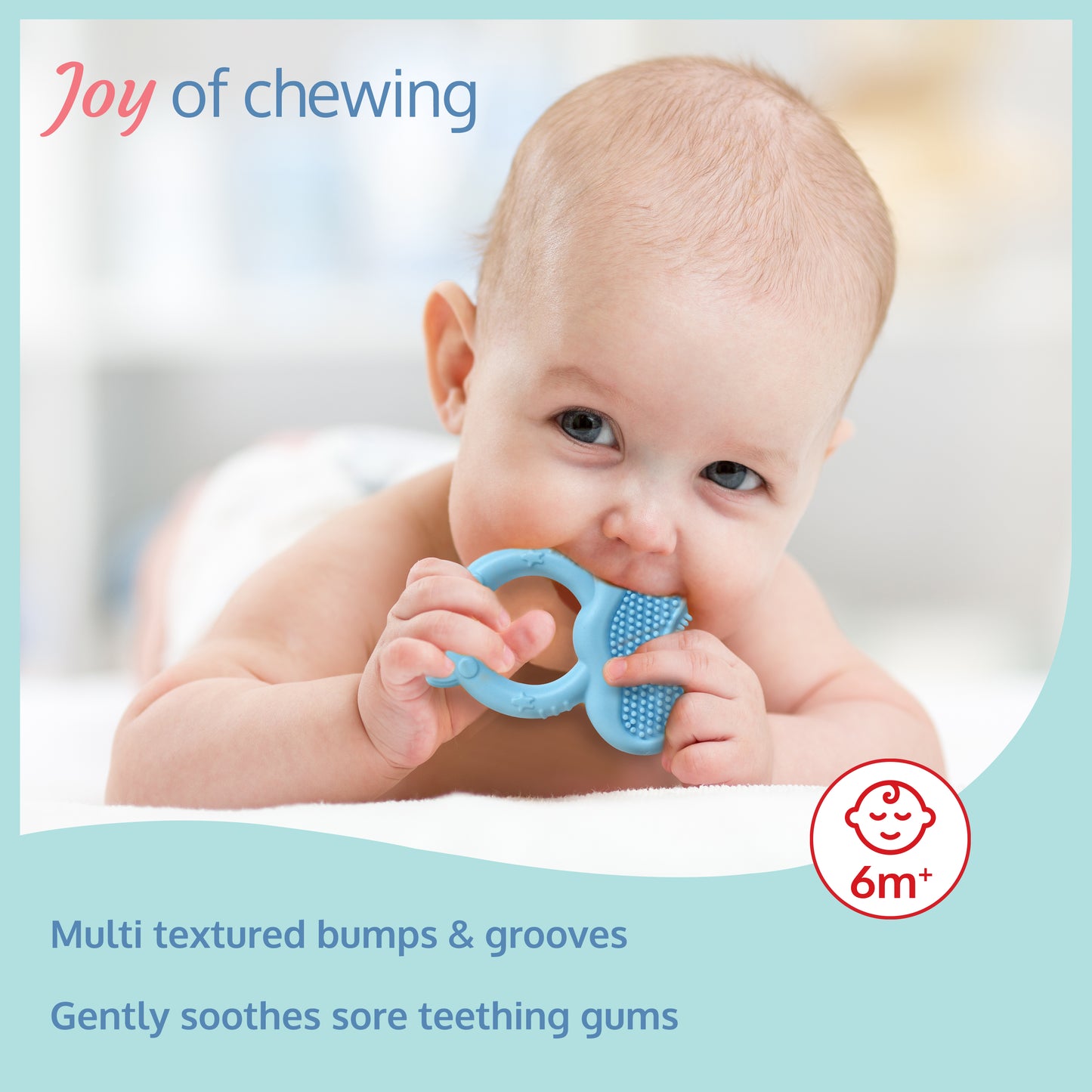 Silicone Baby Teether With Bristles, Blue