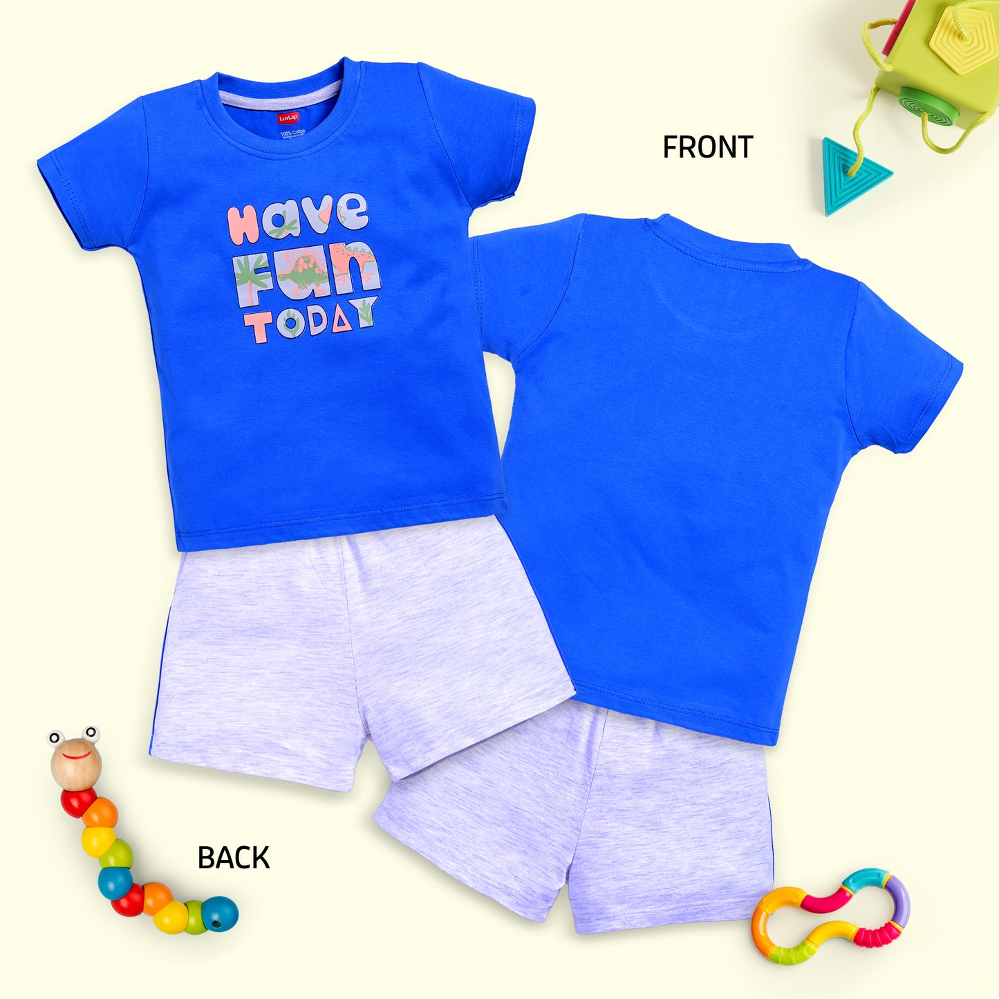 Baby Boys Regular Fit 100% Cotton Half Sleeves Boys T-Shirts and & Shorts Sets Pack Of 3, Peach, Supra & White