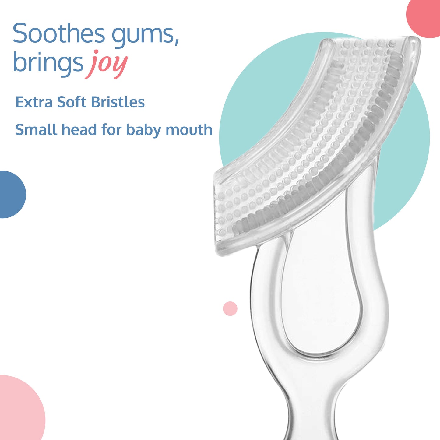 Baby Silicone Gum Cleaner & Toothbrush, 3M+, transparent