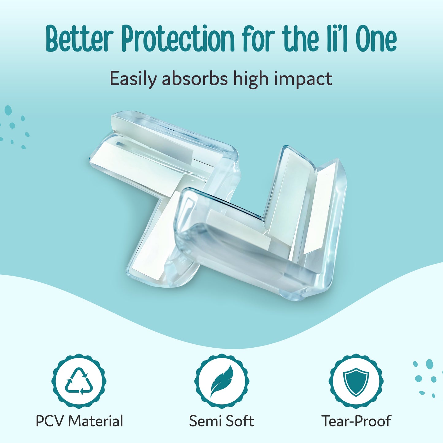 Luvlap Furniture Corner Guard for Baby Safety, 10 Pcs, Pre-Taped 3M Adhesive, Baby Silicon Corner Protector, Baby Proofing Edge Guards for Furniture, Non Toxic, BPA Free, Transparent