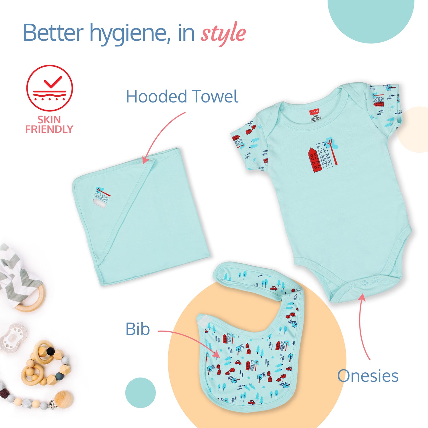 Newborn Baby Garment Gift Set, Pack Of 8, Pastel Green