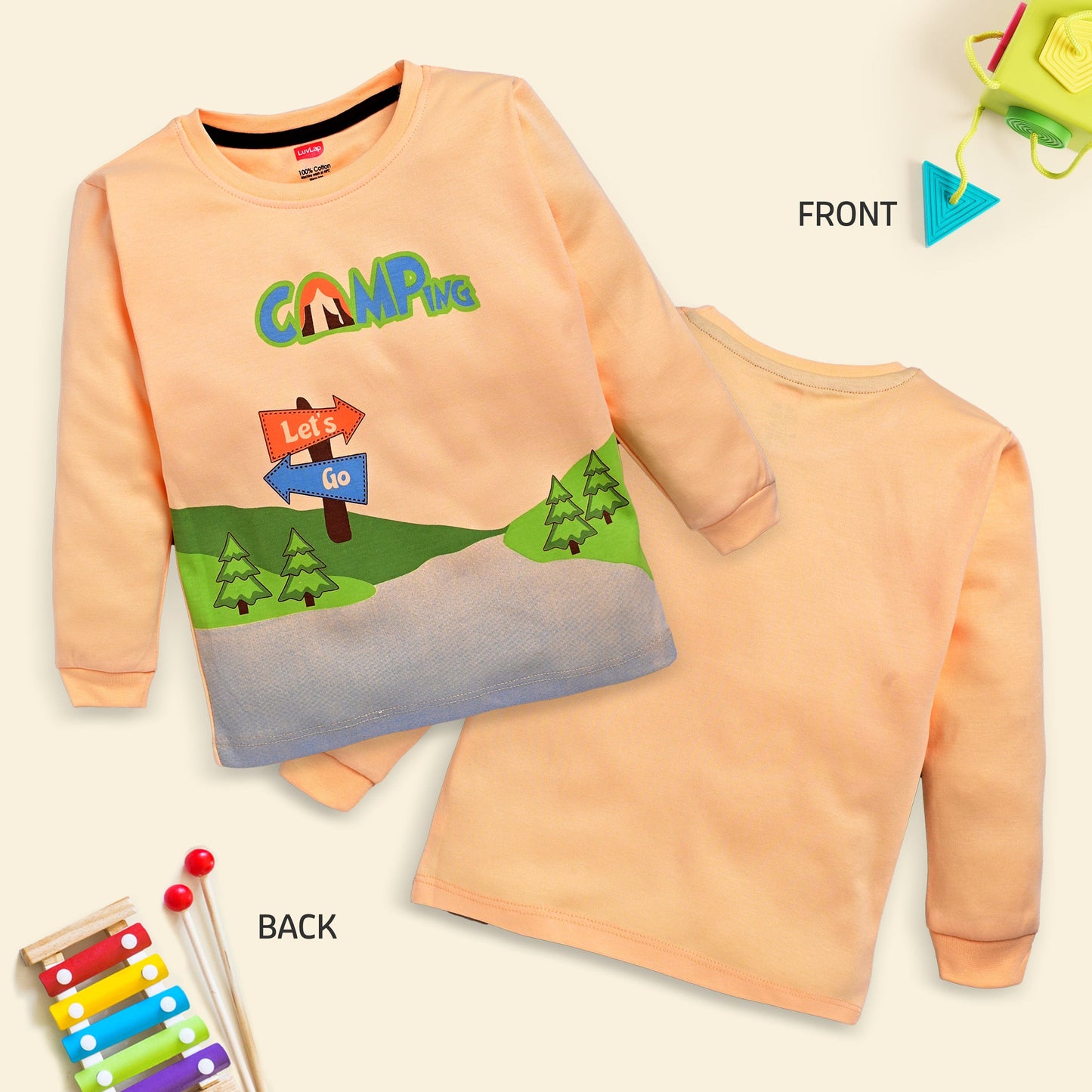 Baby Boys Regular Fit 100% Cotton Full Sleeves Boys T-Shirts Sets Pack Of 4, Paradise Green, Pink Rose, White & Mango