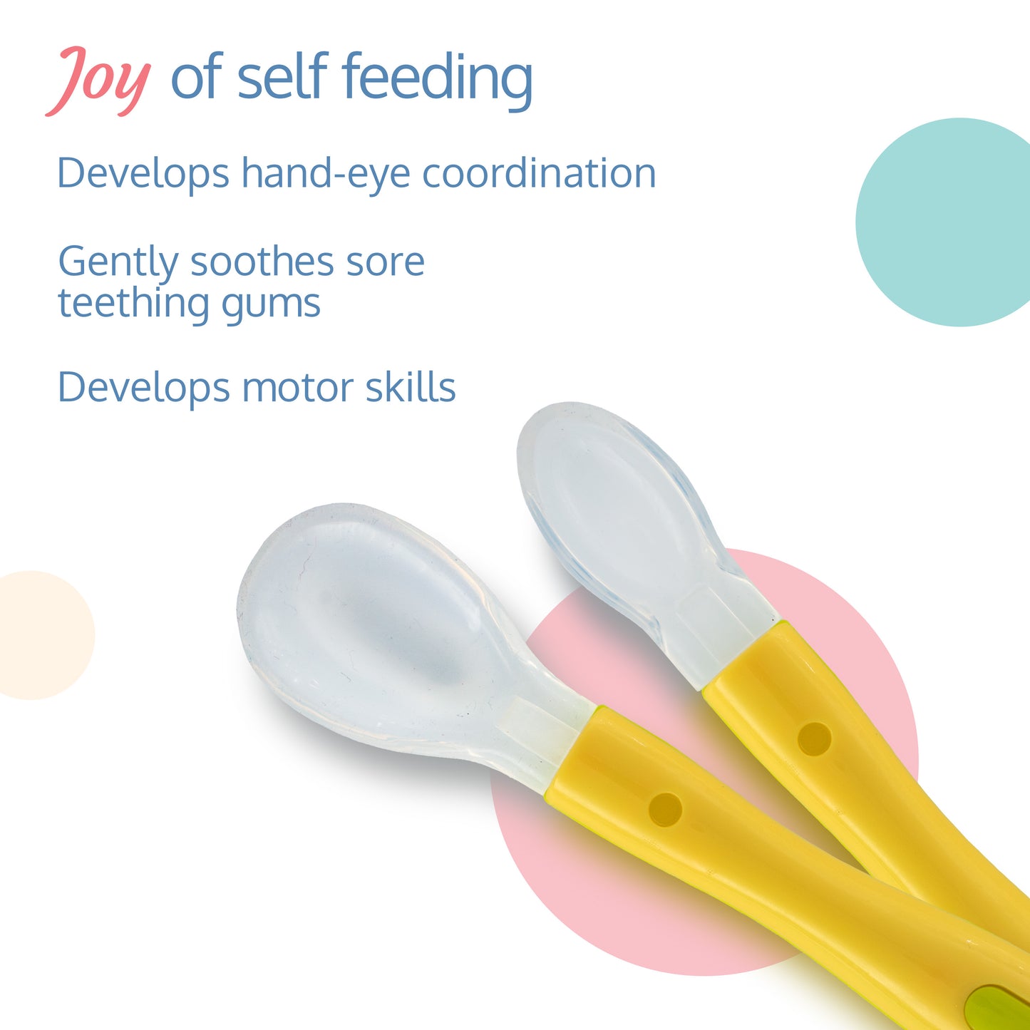 Fun Club Baby Silicone Spoon Set, BPA Free, FDA Approved, 2 pcs, Green