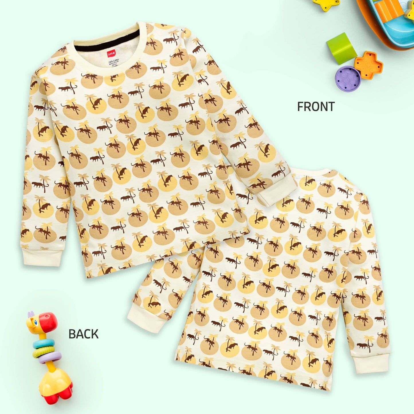 Baby Boys Regular Fit 100% Cotton Full Sleeves Boys T-Shirts Sets Pack Of 4, White, Lt.Pastel Green, Mango, Off White