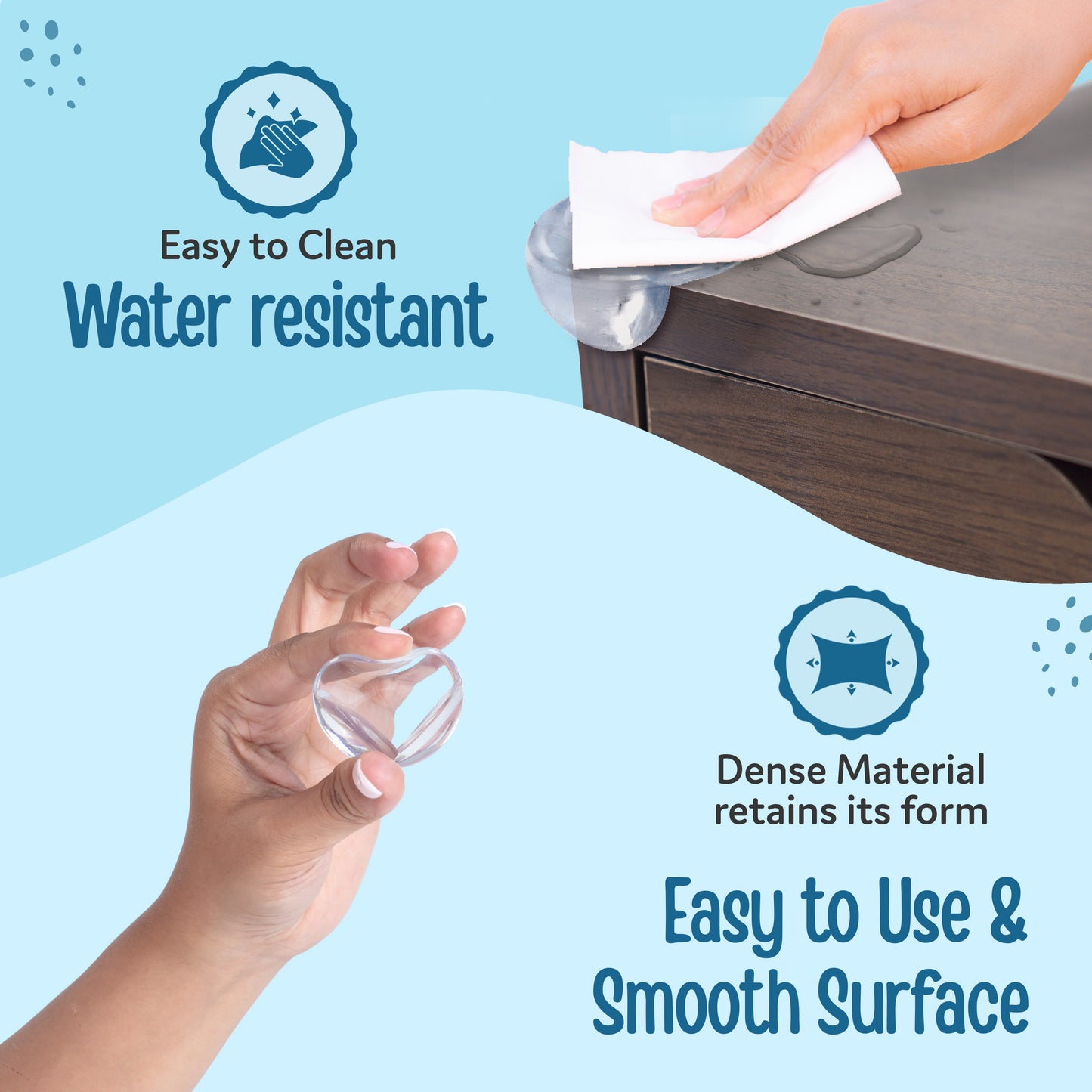 Luvlap Furniture Corner Guard for Baby Safety, 10 Pcs, Pre-Taped 3M Adhesive, Baby Silicon Corner Protector, Baby Proofing Edge Guards for Furniture, Non Toxic, BPA Free, Transparent, Round