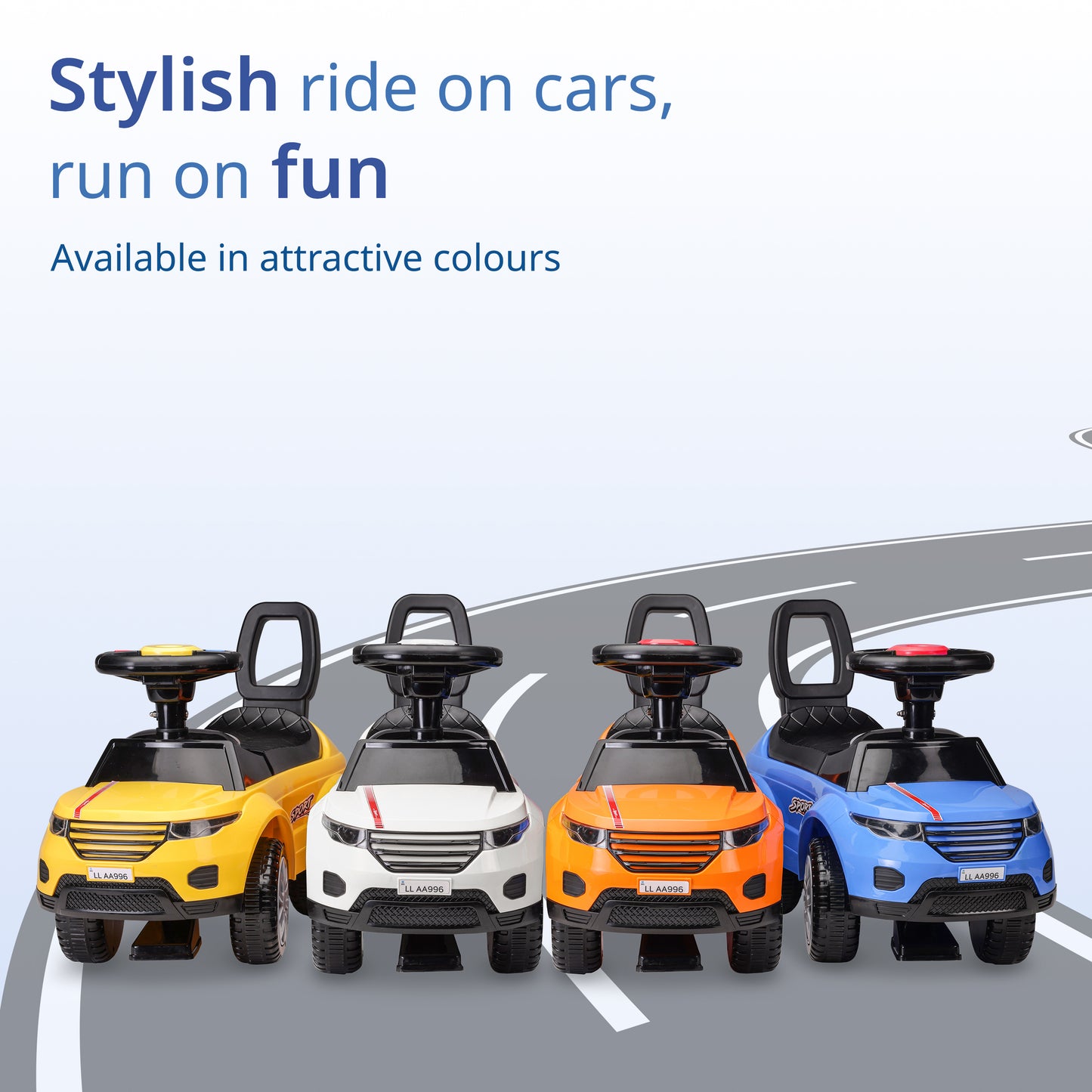 Starlight Ride on & Car for Kids with Music & Horn Steering, Push Car for Baby with Backrest, Safety Guard, Under Seat Storage & Big Wheels, Ride on for Kids 1 to 3 Years Upto 25 Kgs (Blue)