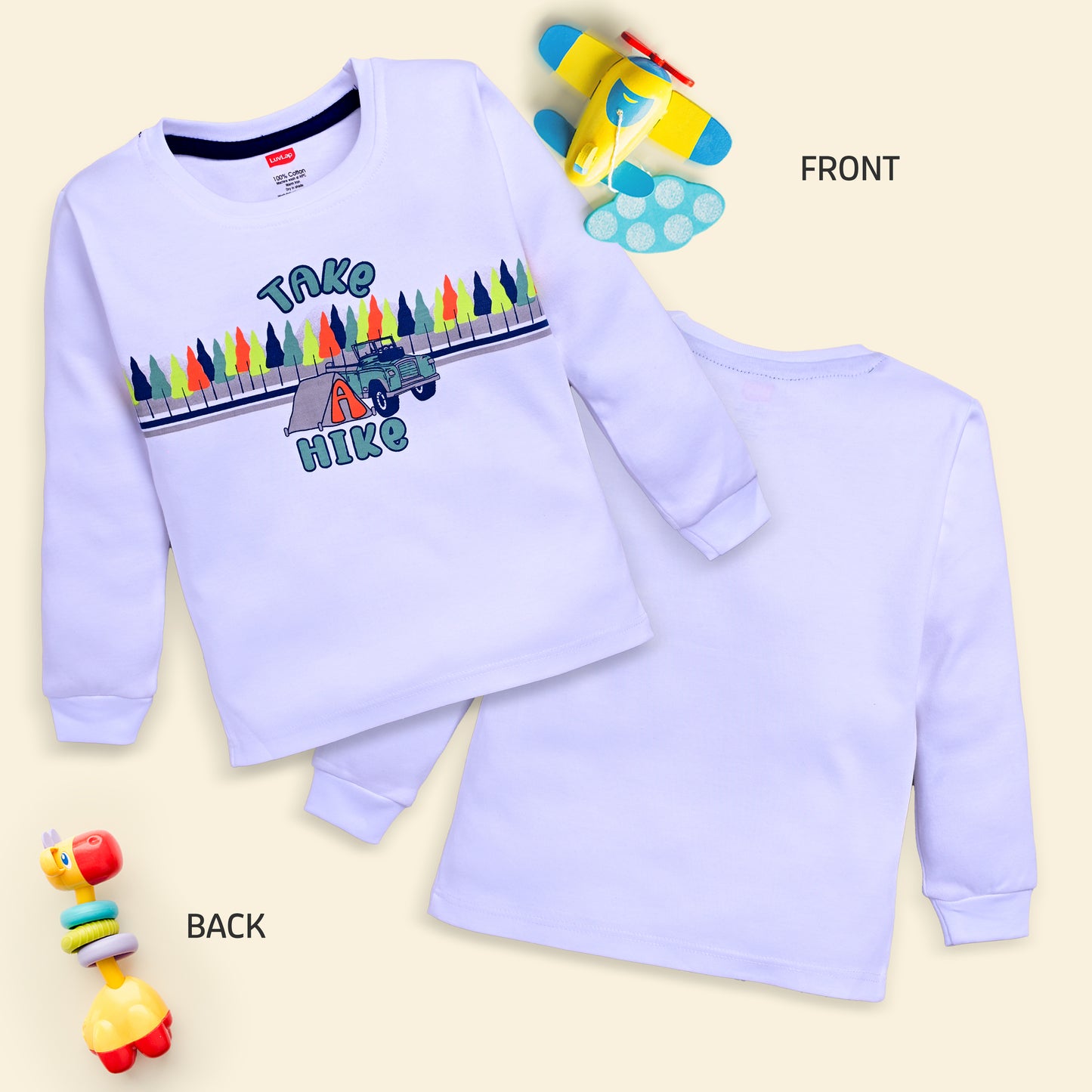Baby Boys Regular Fit 100% Cotton Full Sleeves Boys T-Shirts Sets Pack Of 4, Paradise Green, Pink Rose, White & Mango