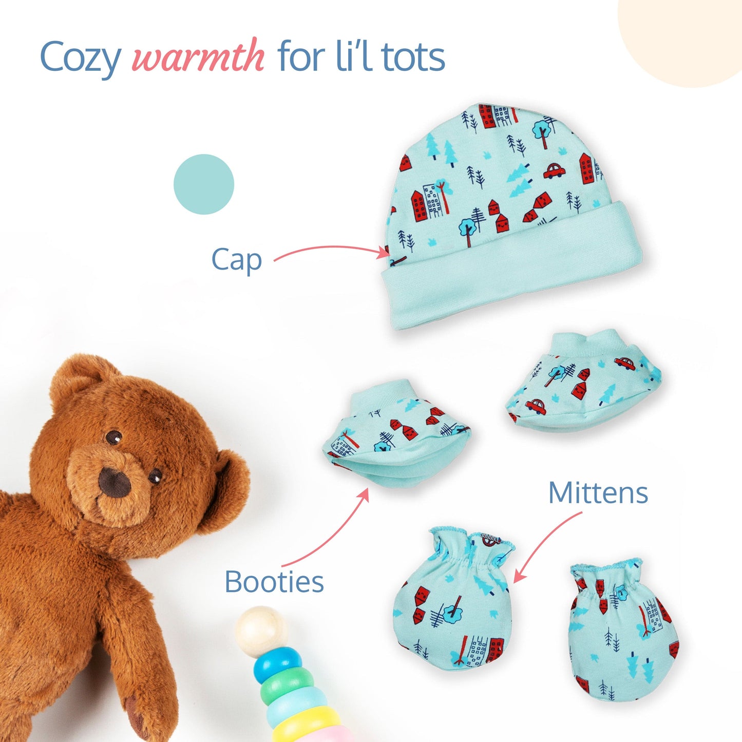 Newborn Baby Garment Gift Set, Pack Of 8, Pastel Green